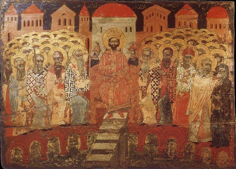 unknow artist The Council of Nicaea i,Melkite icon from the 17 century china oil painting image